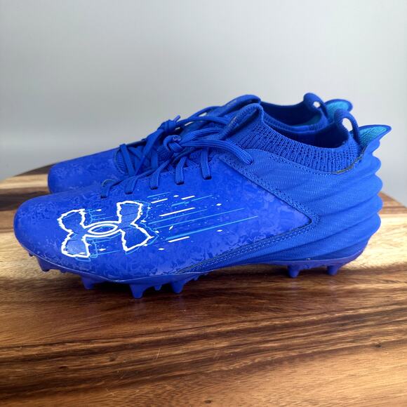 Under Armour Blur 2 MC Suede Blue Football Cleats 3027978-400 Men’s Size 15 - Picture 3 of 7